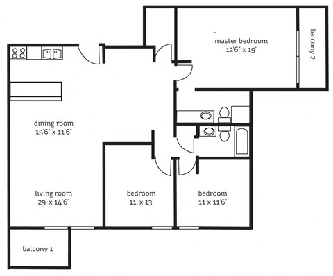 The Tarnhill Floor Plan at The Tarnhill, Bloomington